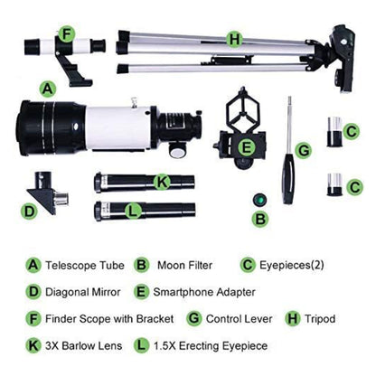 TELESCOPIO ASTRONOMICO  PORTATIL F30070M